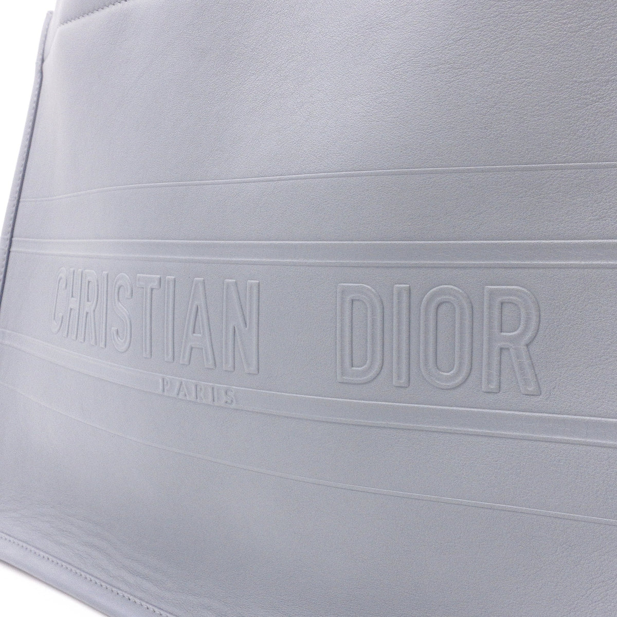 DIOR Book Tote Medium Tote Bag, Leather, Blue-Gray, Shoulder Strap, CD Logo