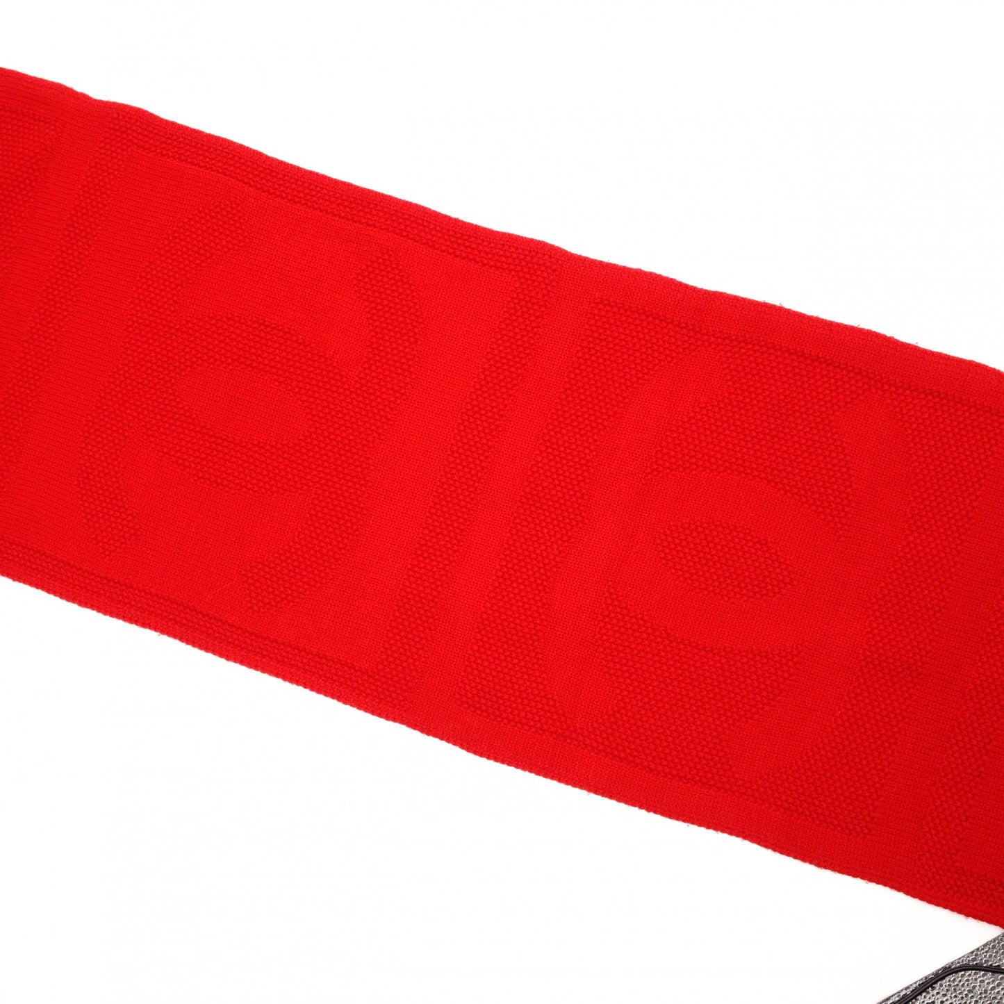 CHANEL Coco Logo Wool Red Scarf