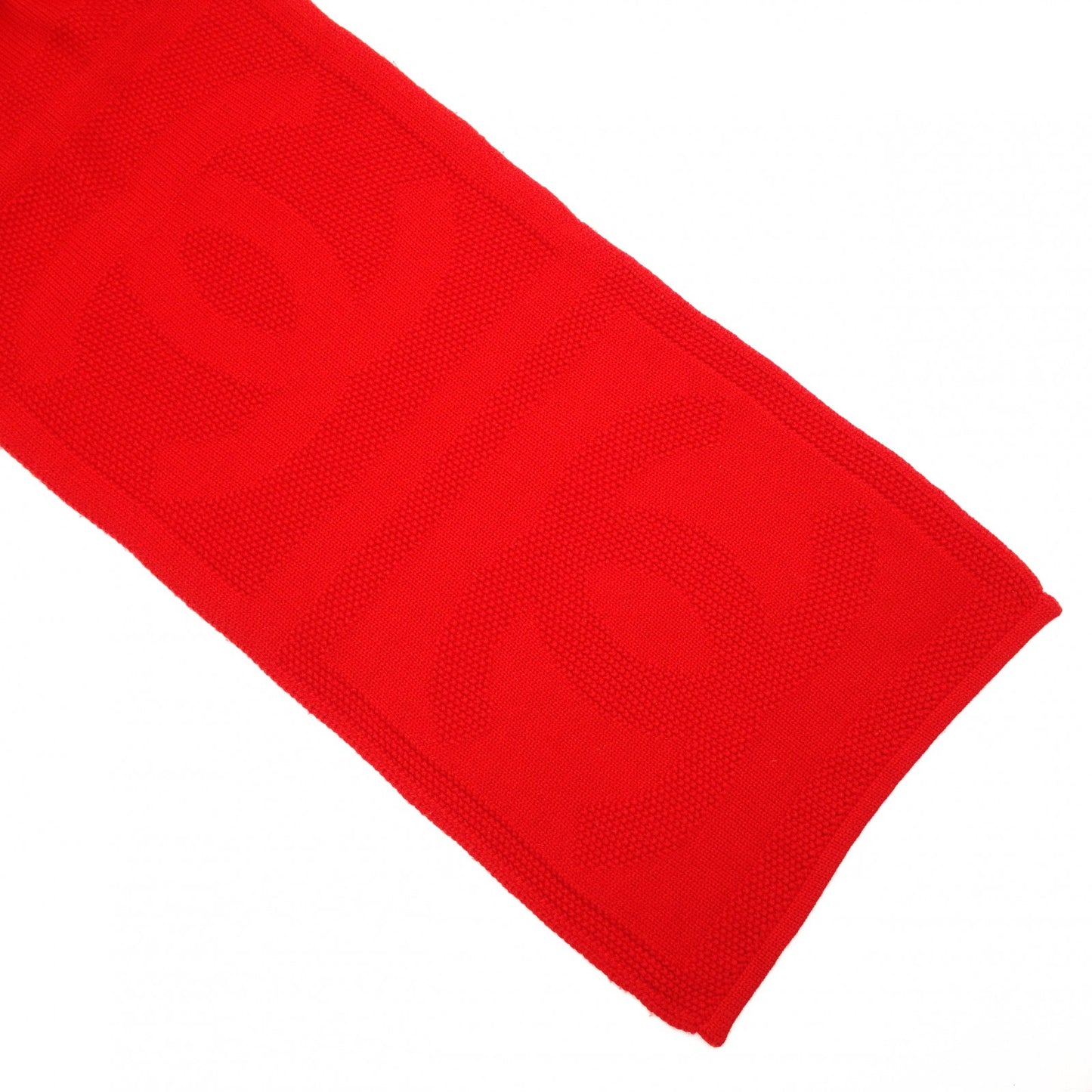 CHANEL Coco Logo Wool Red Scarf