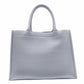 DIOR Book Tote Medium Tote Bag, Leather, Blue-Gray, Shoulder Strap, CD Logo