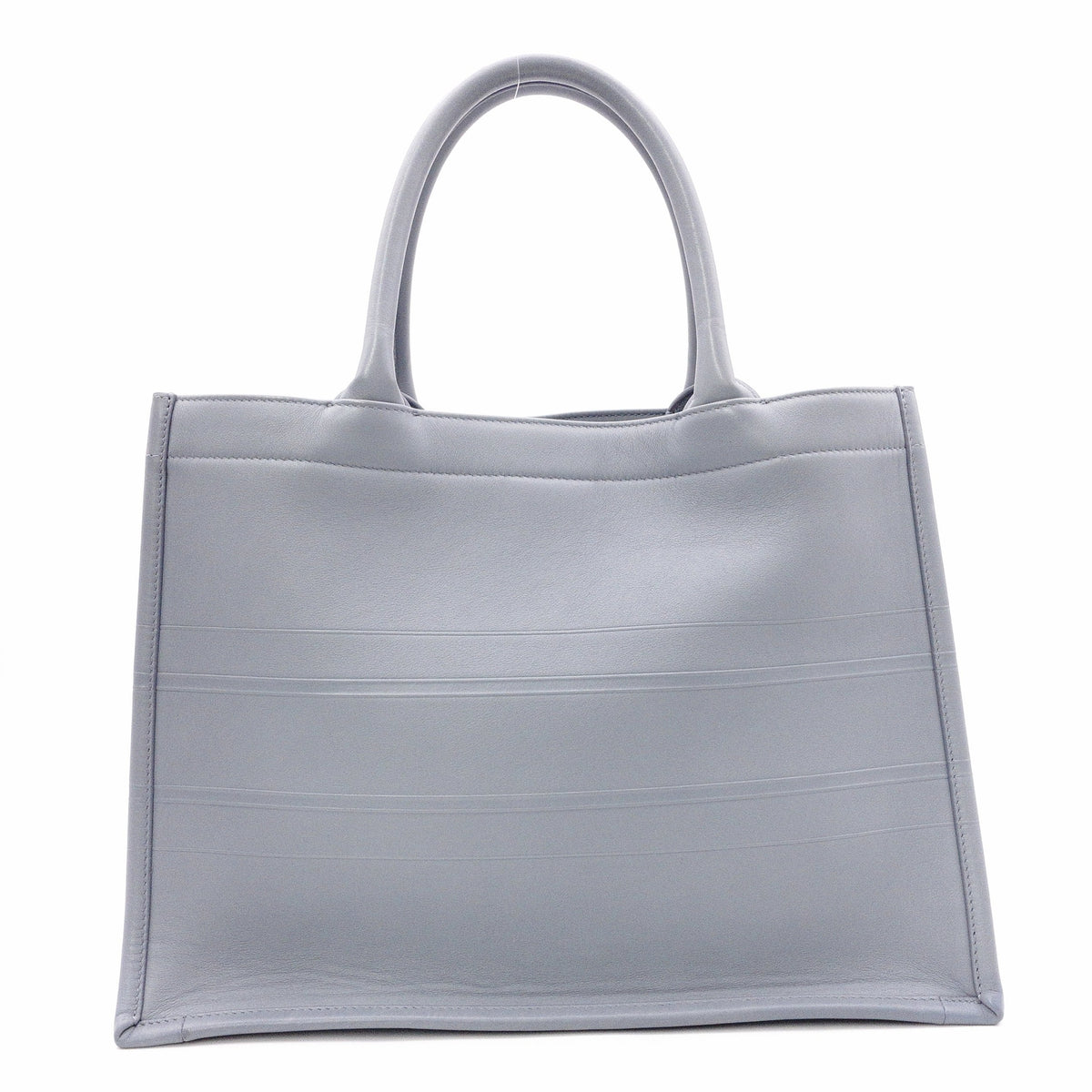 DIOR Book Tote Medium Tote Bag, Leather, Blue-Gray, Shoulder Strap, CD Logo