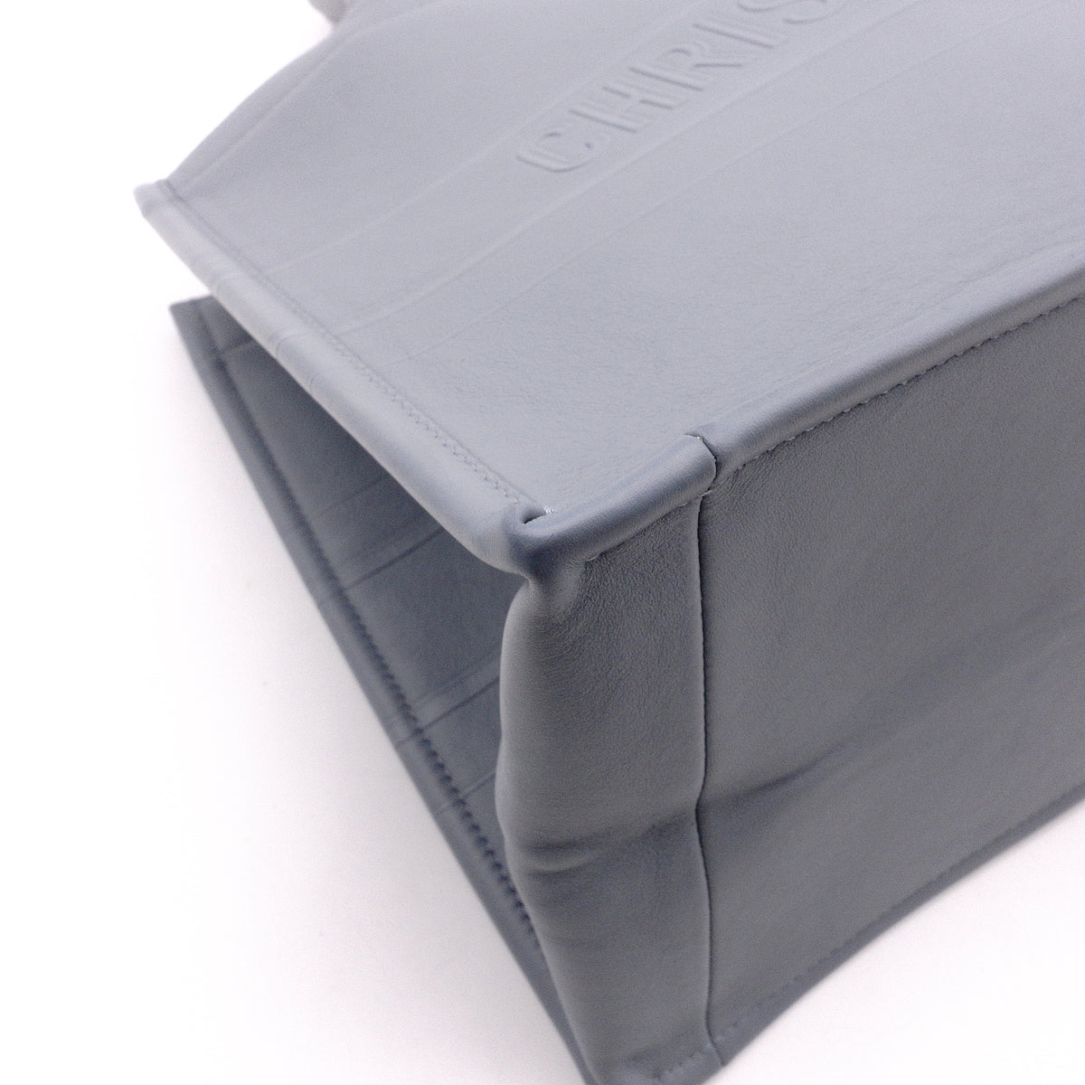 DIOR Book Tote Medium Tote Bag, Leather, Blue-Gray, Shoulder Strap, CD Logo
