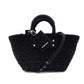 BALENCIAGA Basket Bistro XS Handbag Cotton Black