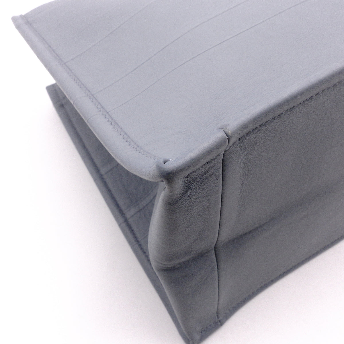 DIOR Book Tote Medium Tote Bag, Leather, Blue-Gray, Shoulder Strap, CD Logo