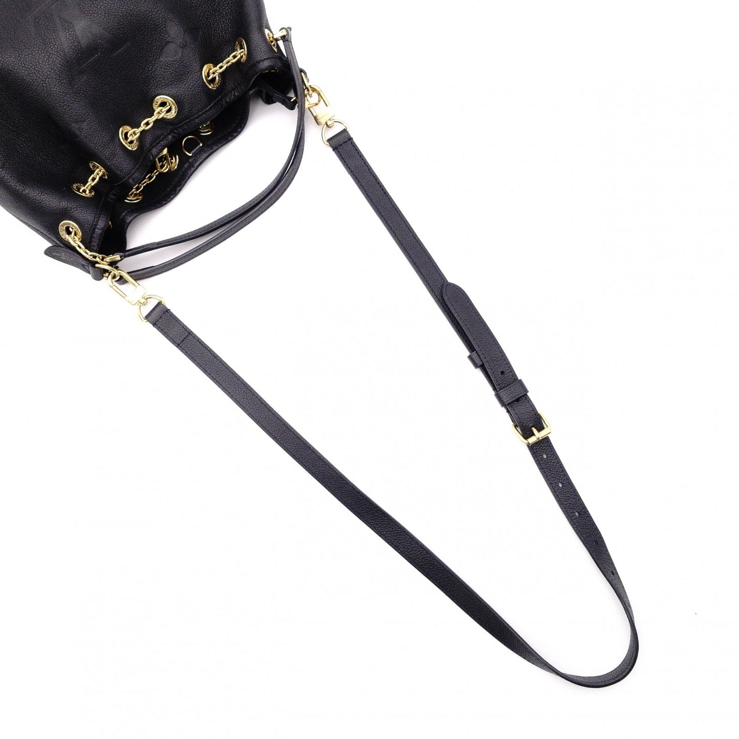 LOUIS VUITTON M47209 Bundle Monogram Imprint Shoulder Bag, Leather, Black, 2-Way
