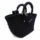 BALENCIAGA Basket Bistro XS Handbag Cotton Black