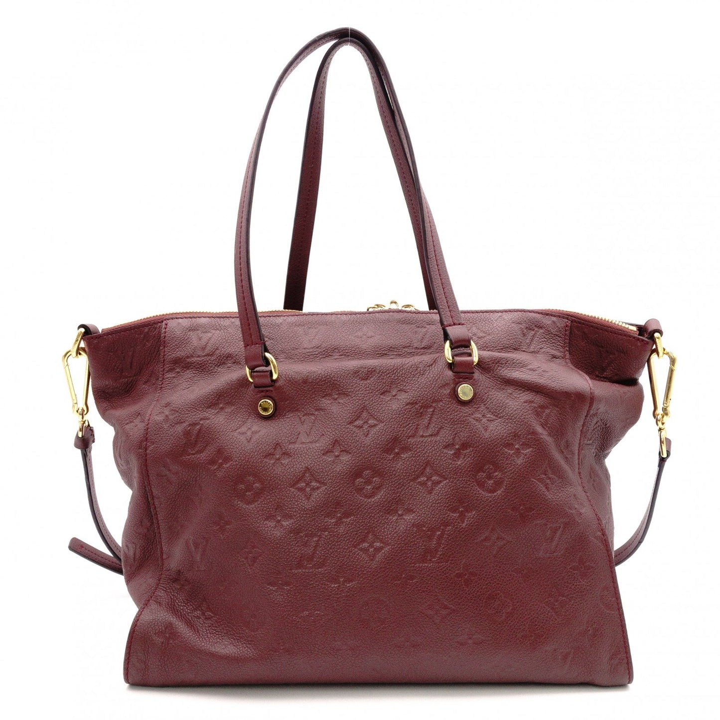LOUIS VUITTON Monogram Implant Shoulder Bag, Leather, Bordeaux, 2-Way