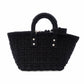 BALENCIAGA Basket Bistro XS Handbag Cotton Black