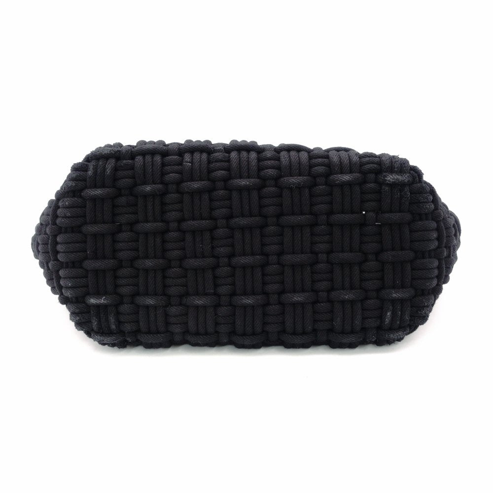 BALENCIAGA Basket Bistro XS Handbag Cotton Black