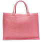 DIOR Book Tote Medium Tote Bag, Leather, Pink, Women's, CD Logo, Shoulder Strap