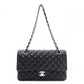 CHANEL Caviar Skin W-Flap Classic Matelassé Shoulder Bag, Leather, Black, Silver Hardware