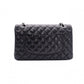 CHANEL Caviar Skin W-Flap Classic Matelassé Shoulder Bag, Leather, Black, Silver Hardware