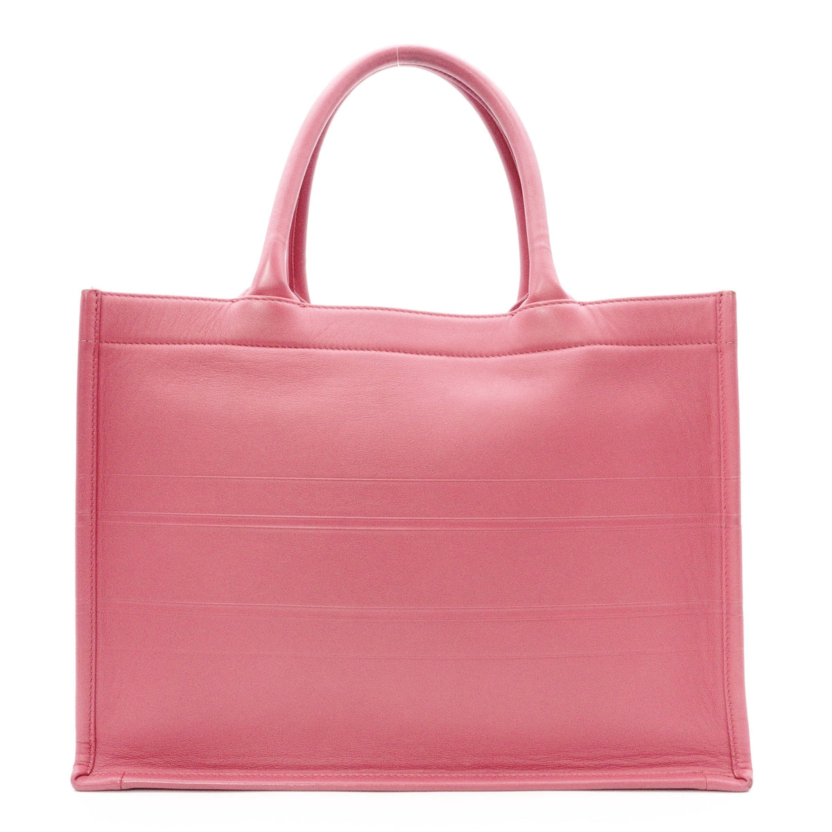 DIOR Book Tote Medium Tote Bag, Leather, Pink, Women's, CD Logo, Shoulder Strap