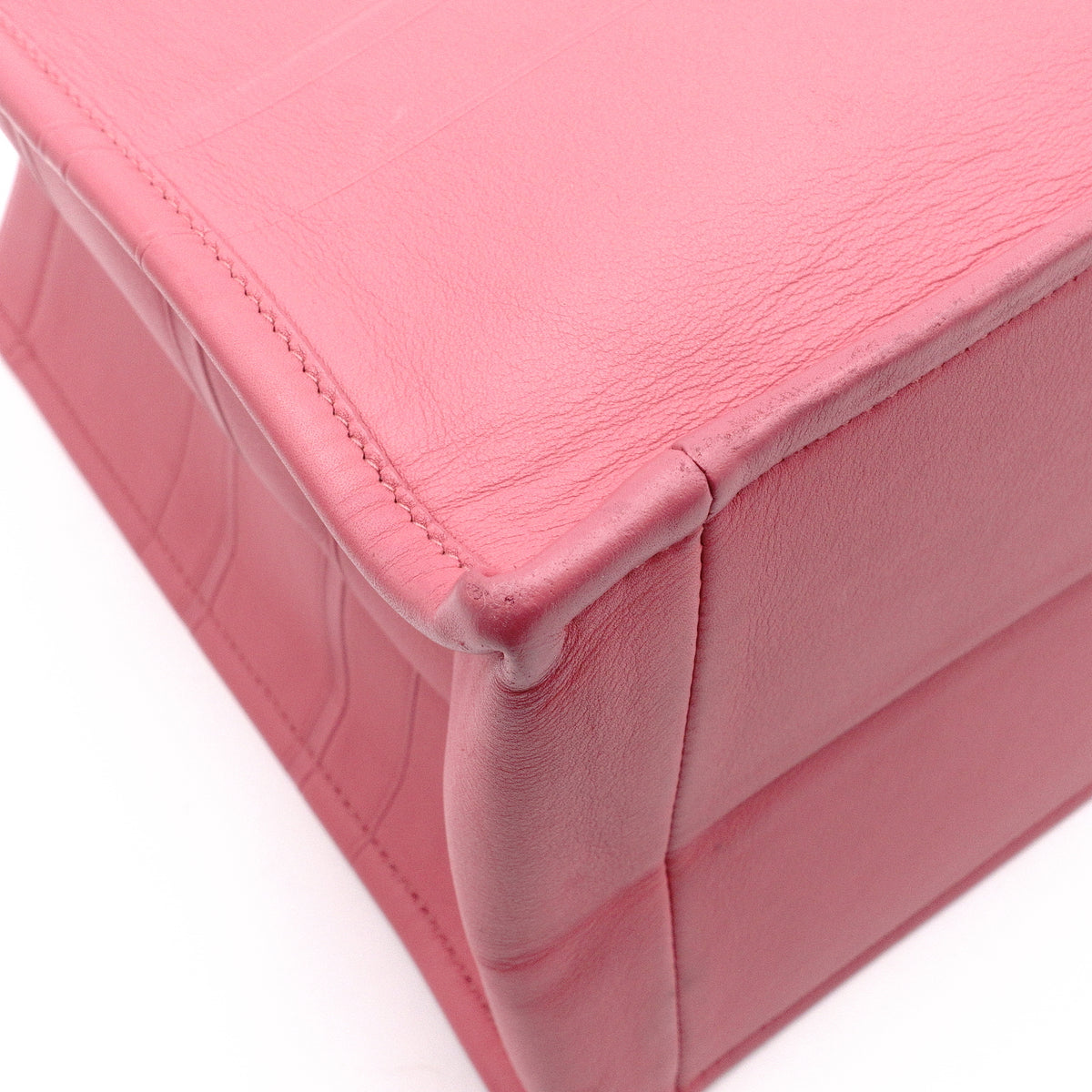 DIOR Book Tote Medium Tote Bag, Leather, Pink, Women's, CD Logo, Shoulder Strap