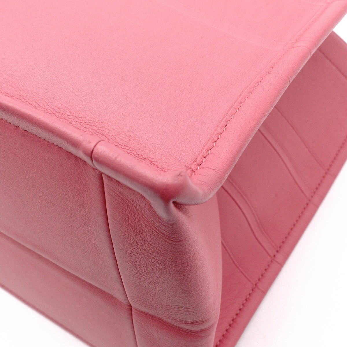 DIOR Book Tote Medium Tote Bag, Leather, Pink, Women's, CD Logo, Shoulder Strap