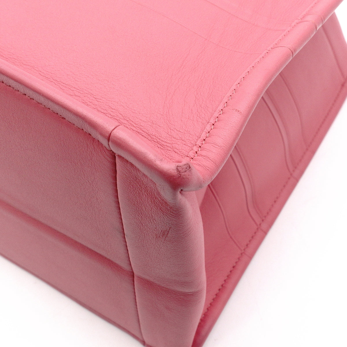 DIOR Book Tote Medium Tote Bag, Leather, Pink, Women's, CD Logo, Shoulder Strap