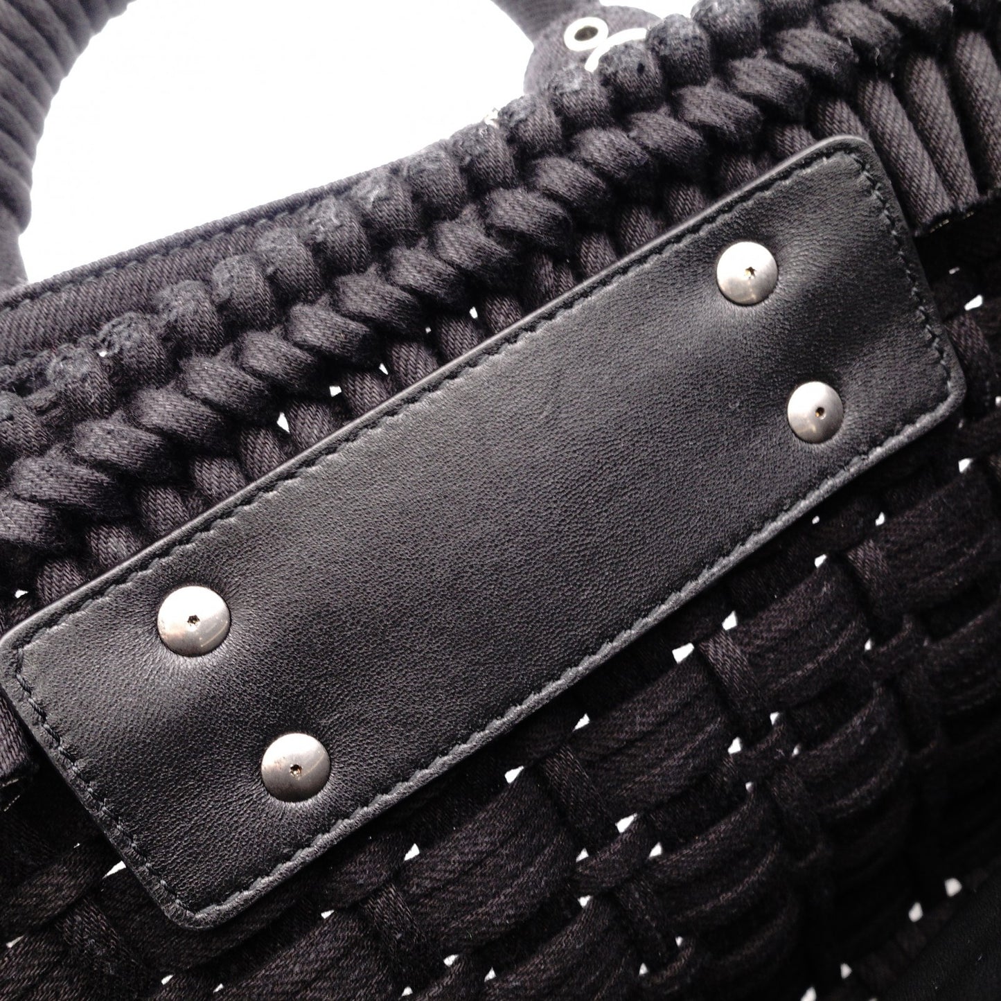 BALENCIAGA Basket Bistro XS Handbag Cotton Black