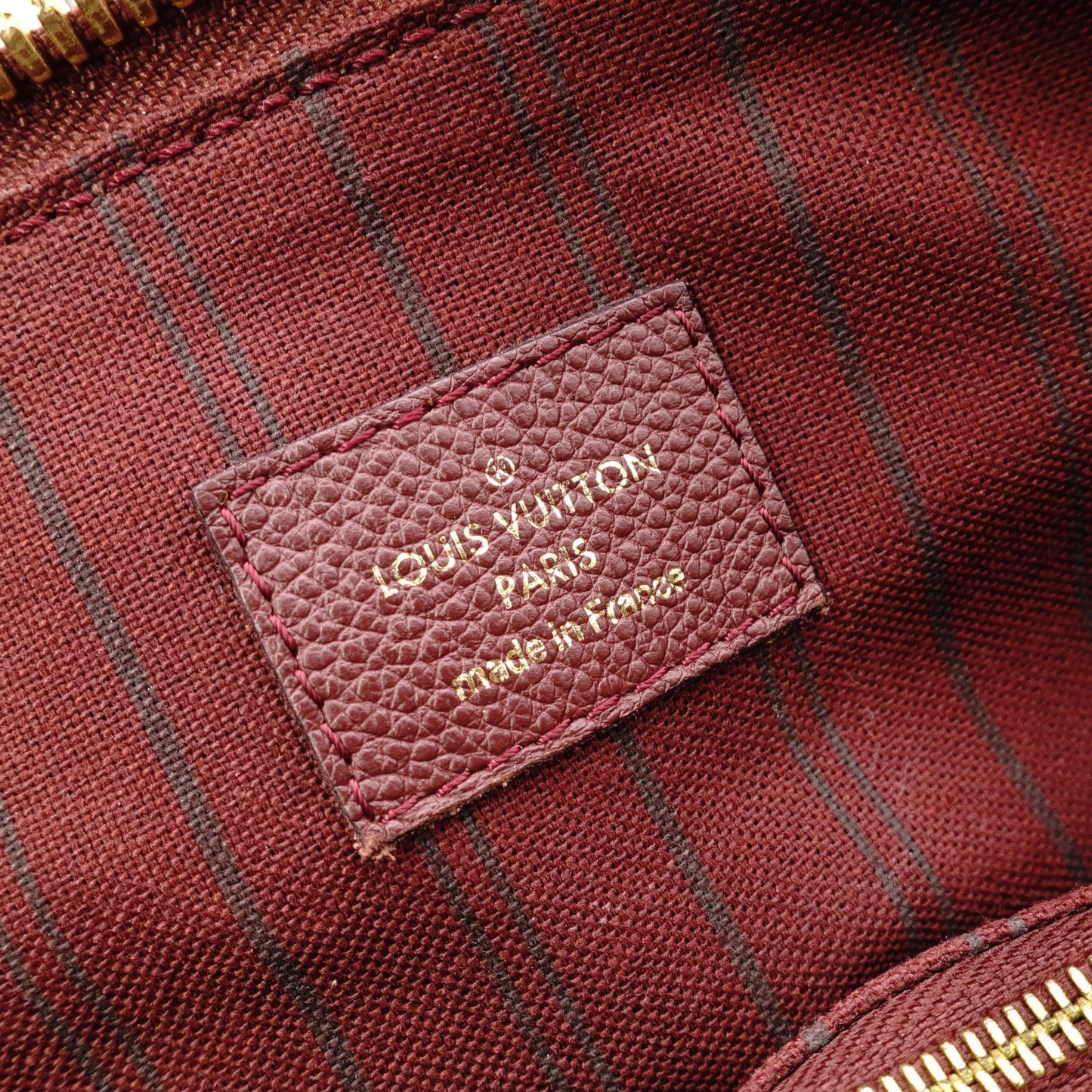 LOUIS VUITTON Monogram Implant Shoulder Bag, Leather, Bordeaux, 2-Way