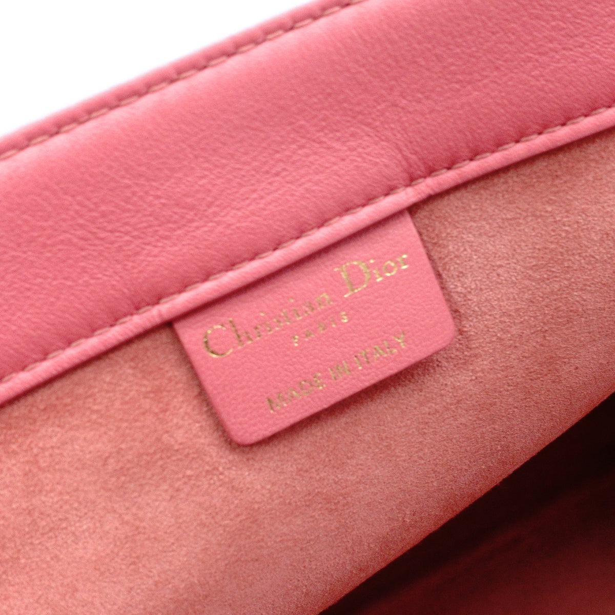 DIOR Book Tote Medium Tote Bag, Leather, Pink, Women's, CD Logo, Shoulder Strap