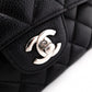 CHANEL Caviar Skin W-Flap Classic Matelassé Shoulder Bag, Leather, Black, Silver Hardware