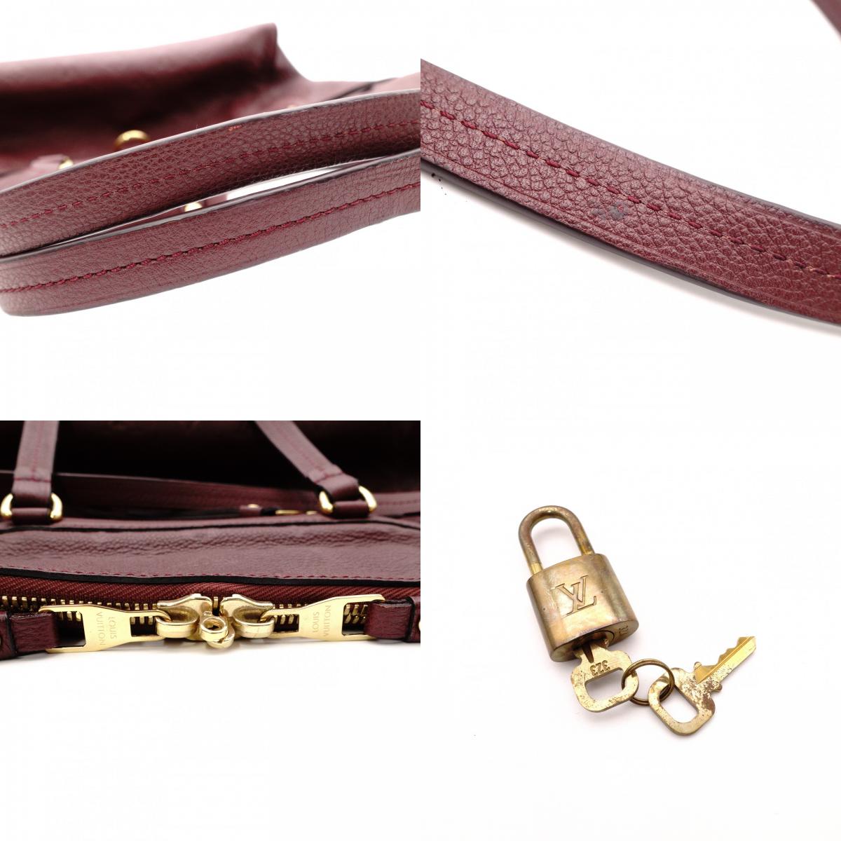LOUIS VUITTON Monogram Implant Shoulder Bag, Leather, Bordeaux, 2-Way