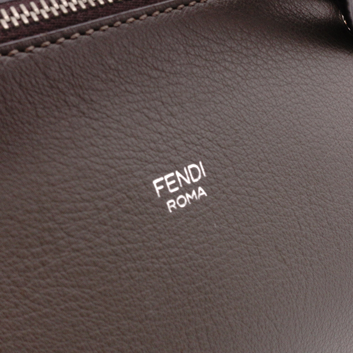 FENDI By the Way Handbag, Leather, Gray, Women's, 2-Way Crossbody, Silver Hardware