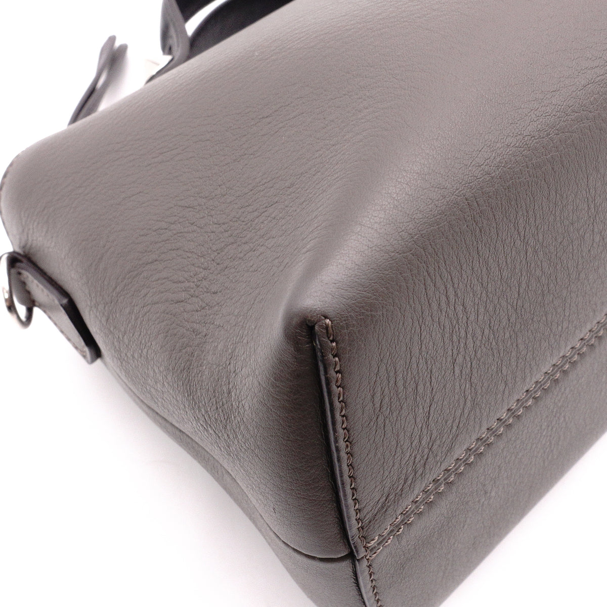 FENDI By the Way Handbag, Leather, Gray, Women's, 2-Way Crossbody, Silver Hardware