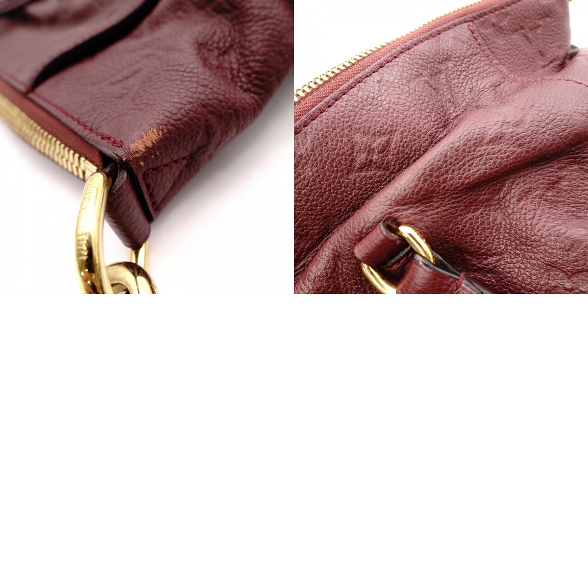 LOUIS VUITTON Monogram Implant Shoulder Bag, Leather, Bordeaux, 2-Way