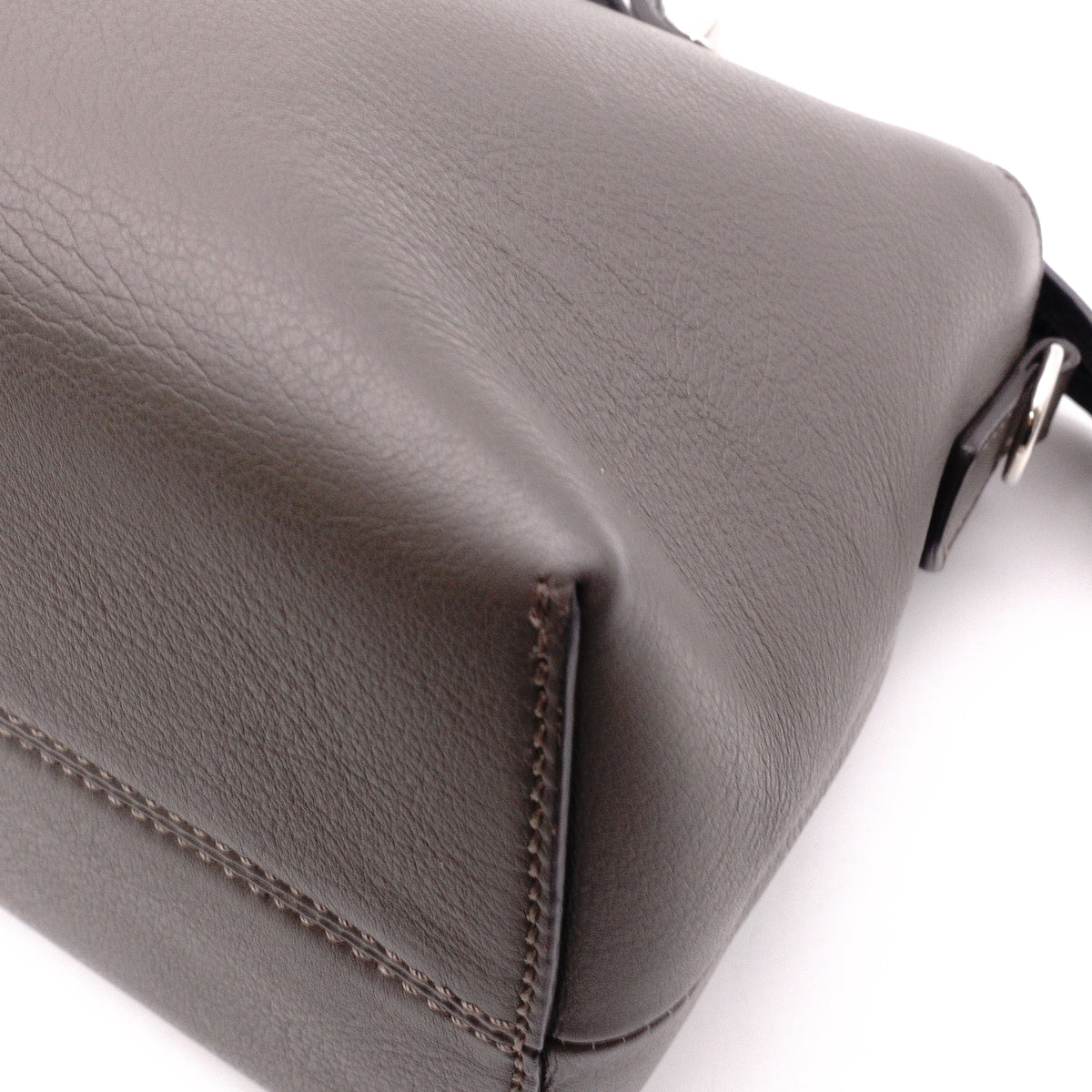 FENDI By the Way Handbag, Leather, Gray, Women's, 2-Way Crossbody, Silver Hardware