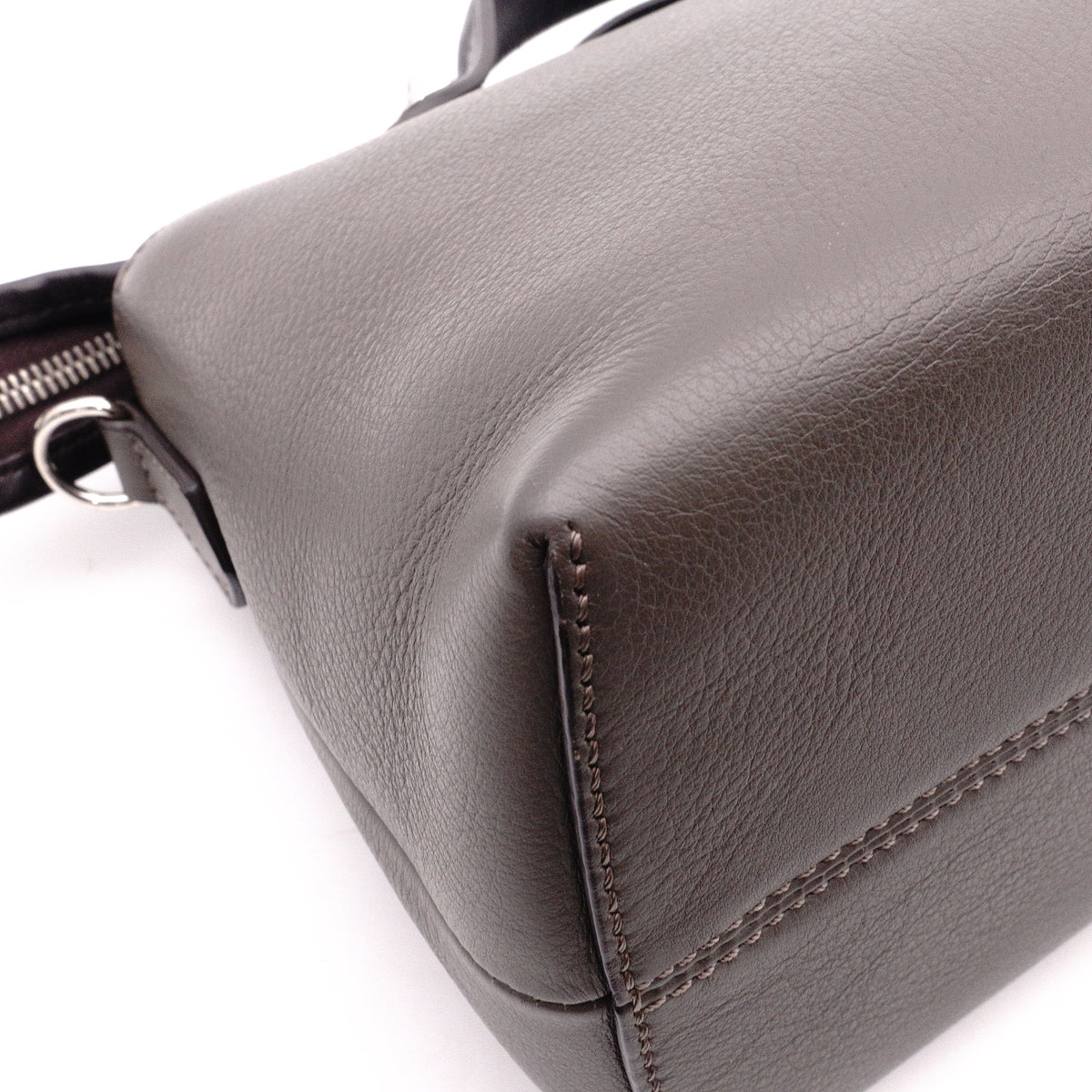 FENDI By the Way Handbag, Leather, Gray, Women's, 2-Way Crossbody, Silver Hardware