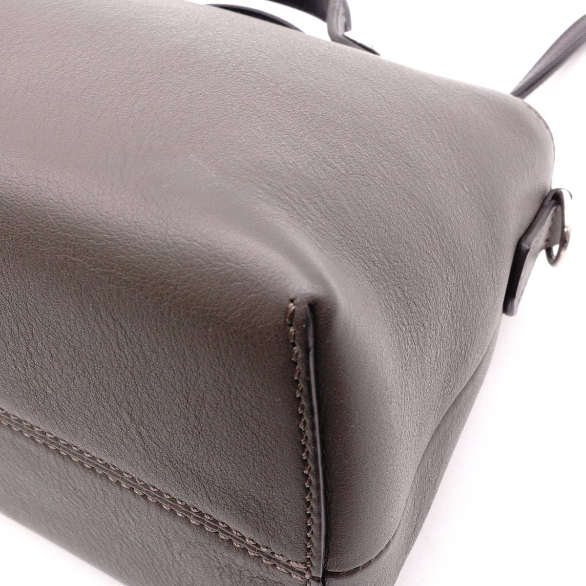 FENDI By the Way Handbag, Leather, Gray, Women's, 2-Way Crossbody, Silver Hardware