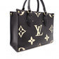 LOUIS VUITTON OTG PM Monogram Implant Handbag, Leather, Black, 2-Way Crossbody