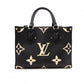 LOUIS VUITTON OTG PM Monogram Implant Handbag, Leather, Black, 2-Way Crossbody