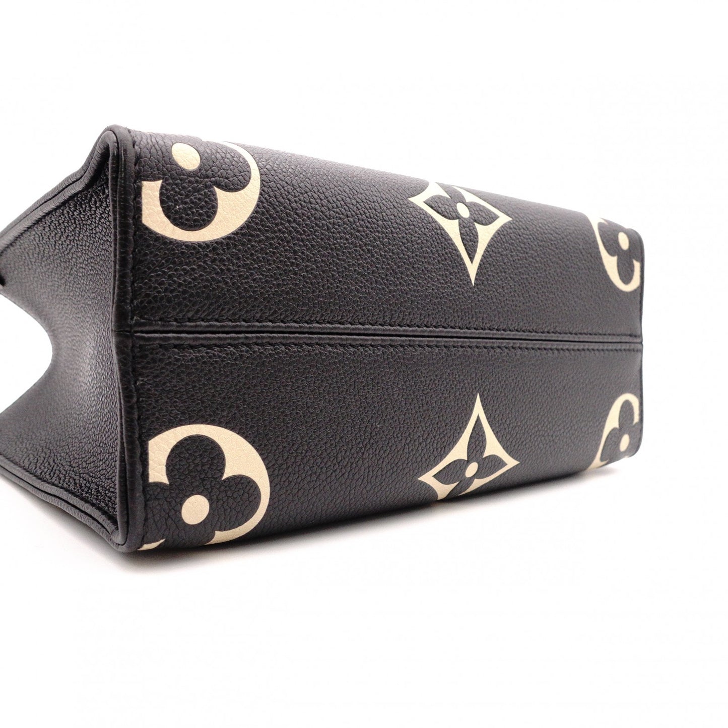 LOUIS VUITTON OTG PM Monogram Implant Handbag, Leather, Black, 2-Way Crossbody