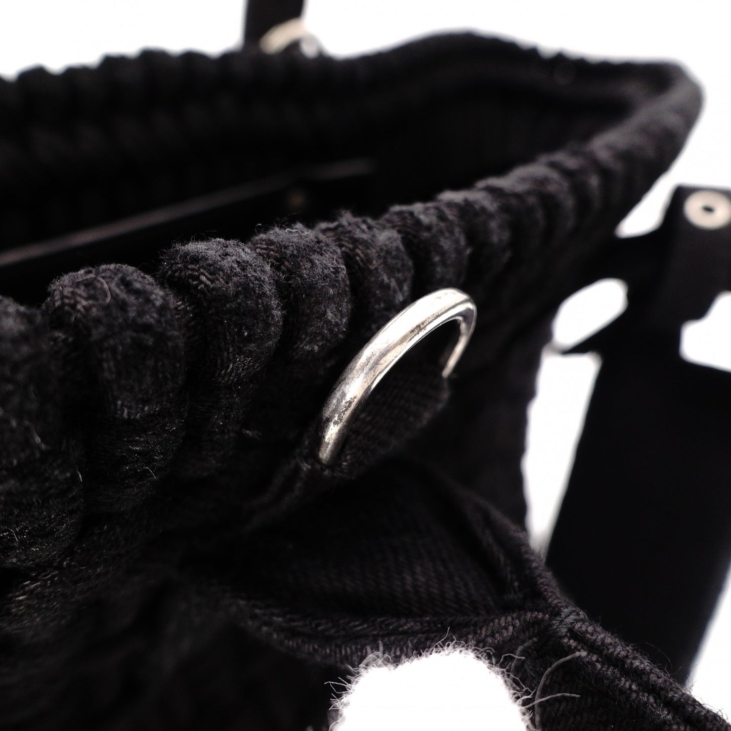 BALENCIAGA Basket Bistro XS Handbag Cotton Black