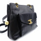CHANEL Shoulder Bag Leather Black Women's Black Gold Hardware