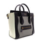 CELINE Luggage Nano Shopper Handbag, Leather, Greenish Gray, 2-Way, Black, Crossbody