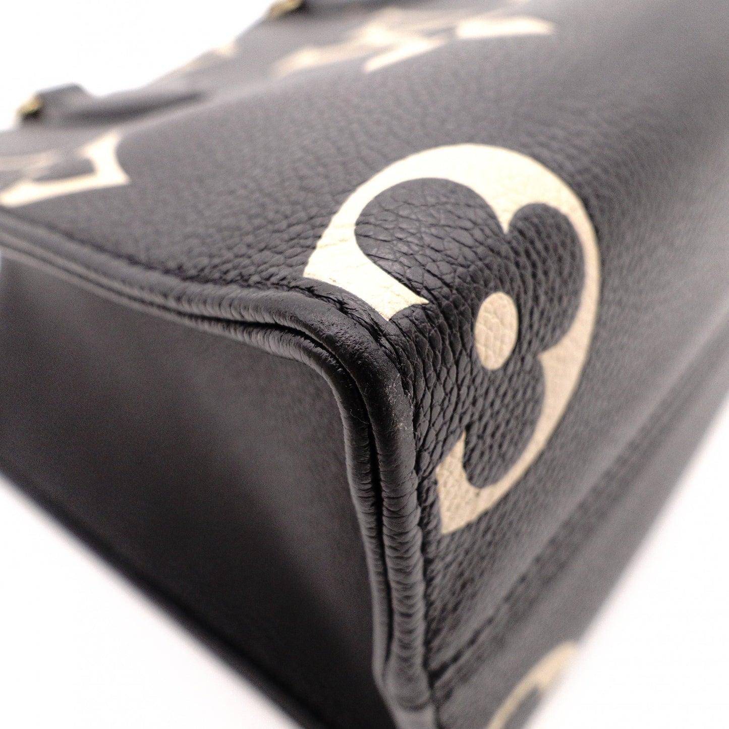 LOUIS VUITTON OTG PM Monogram Implant Handbag, Leather, Black, 2-Way Crossbody