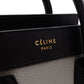CELINE Luggage Nano Shopper Handbag, Leather, Greenish Gray, 2-Way, Black, Crossbody
