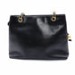 CHANEL Shoulder Bag Leather Black Women's Black Gold Hardware
