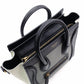 CELINE Luggage Nano Shopper Handbag, Leather, Greenish Gray, 2-Way, Black, Crossbody