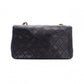 CHANEL Lambskin Single-Flap Classic Matelassé Shoulder Bag, Leather, Black with Gold Hardware