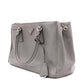 PRADA Galleria Handbag, Leather, Gray, Women's, 2-Way Crossbody, Silver Hardware, Triangle Logo