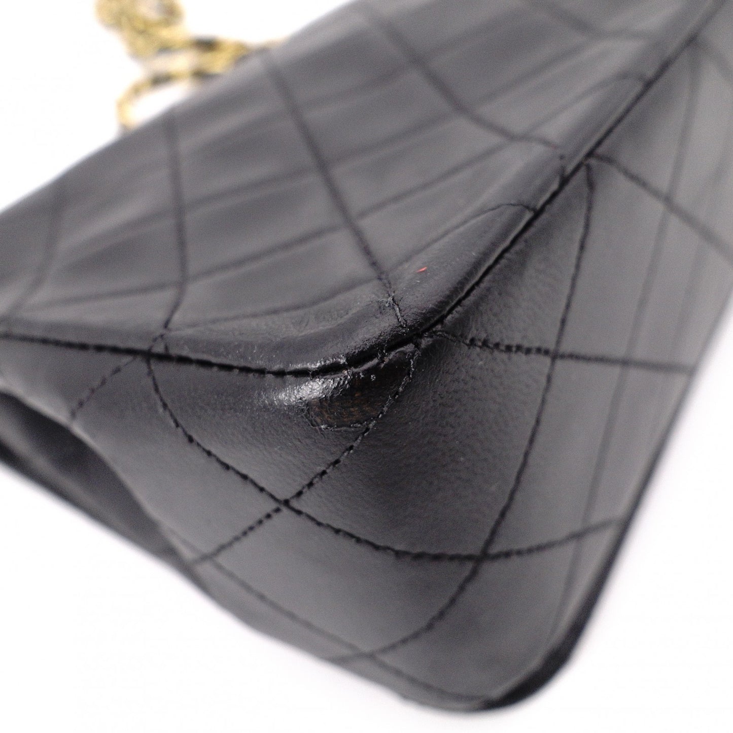 CHANEL Lambskin Single-Flap Classic Matelassé Shoulder Bag, Leather, Black with Gold Hardware