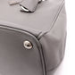 PRADA Galleria Handbag, Leather, Gray, Women's, 2-Way Crossbody, Silver Hardware, Triangle Logo