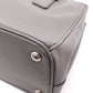 PRADA Galleria Handbag, Leather, Gray, Women's, 2-Way Crossbody, Silver Hardware, Triangle Logo