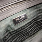 PRADA Galleria Handbag, Leather, Gray, Women's, 2-Way Crossbody, Silver Hardware, Triangle Logo