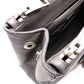 PRADA Galleria Handbag, Leather, Gray, Women's, 2-Way Crossbody, Silver Hardware, Triangle Logo