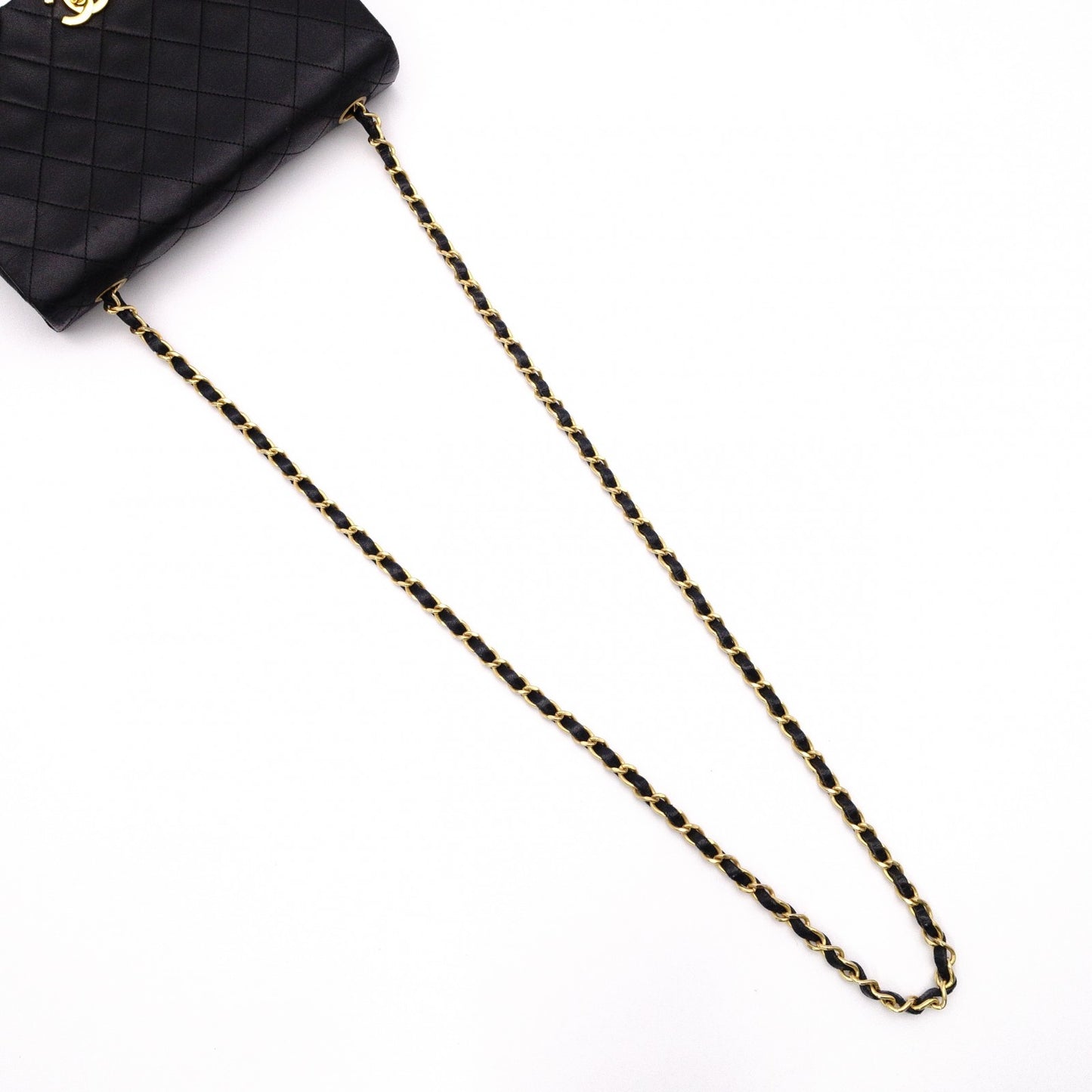 CHANEL Lambskin Single-Flap Classic Matelassé Shoulder Bag, Leather, Black with Gold Hardware