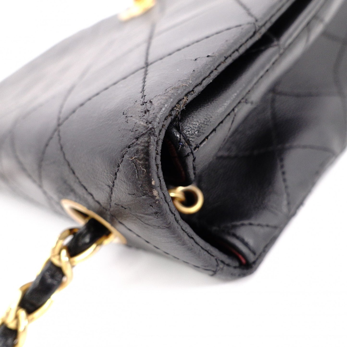 CHANEL Lambskin Single-Flap Classic Matelassé Shoulder Bag, Leather, Black with Gold Hardware